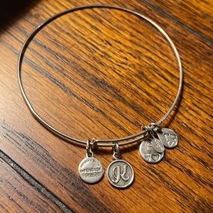 Alex and Ani letter “K” charm silver bracelet